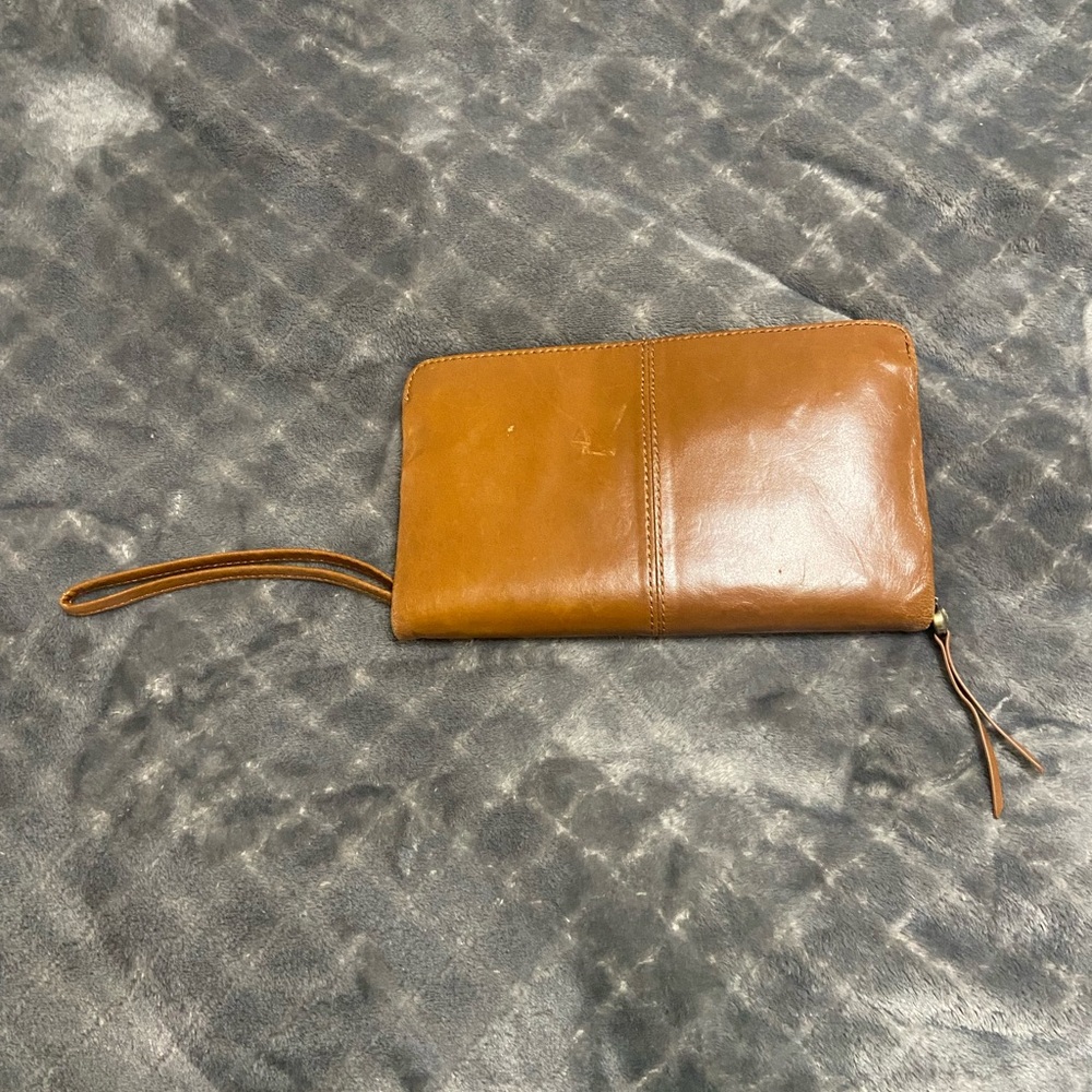 HOBO Tan Leather Wristlet